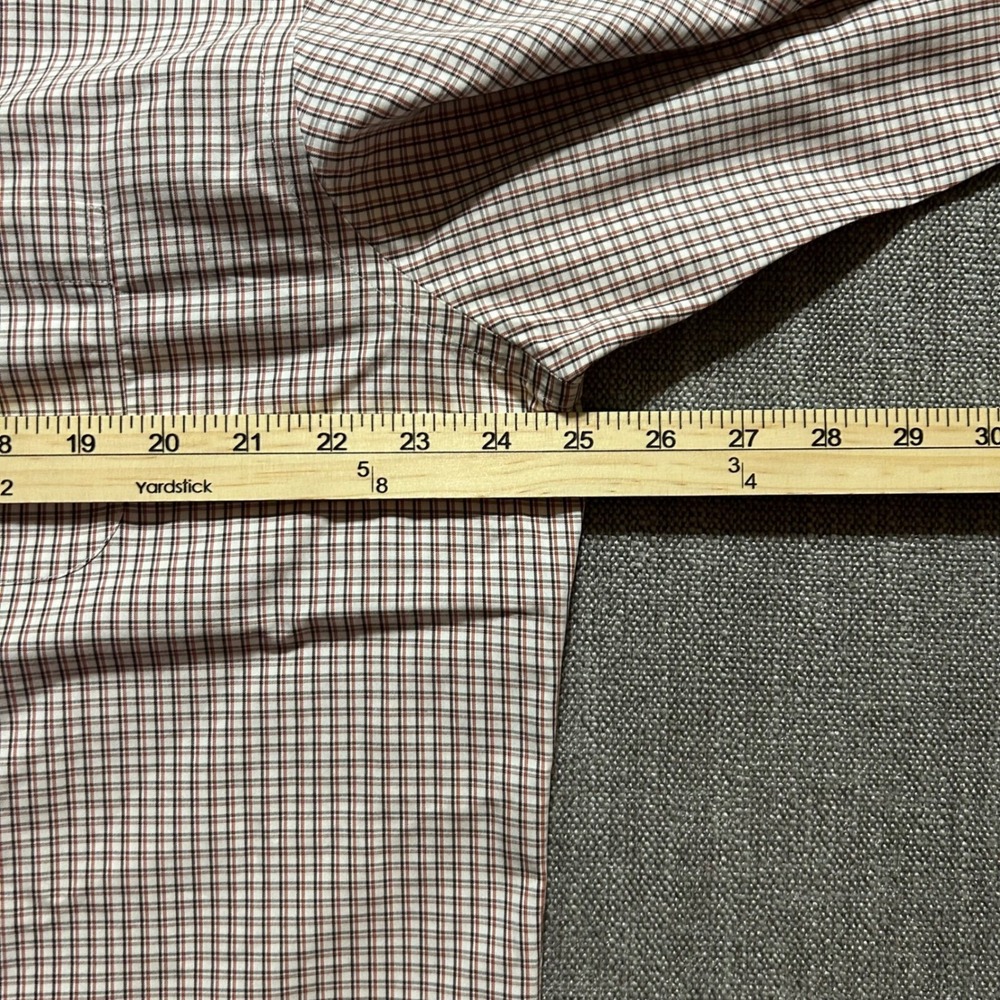 Brooks Brothers Button Down Mens 17-34 Brown Check Regent Supima Cotton Non-Iron - Picture 5 of 7